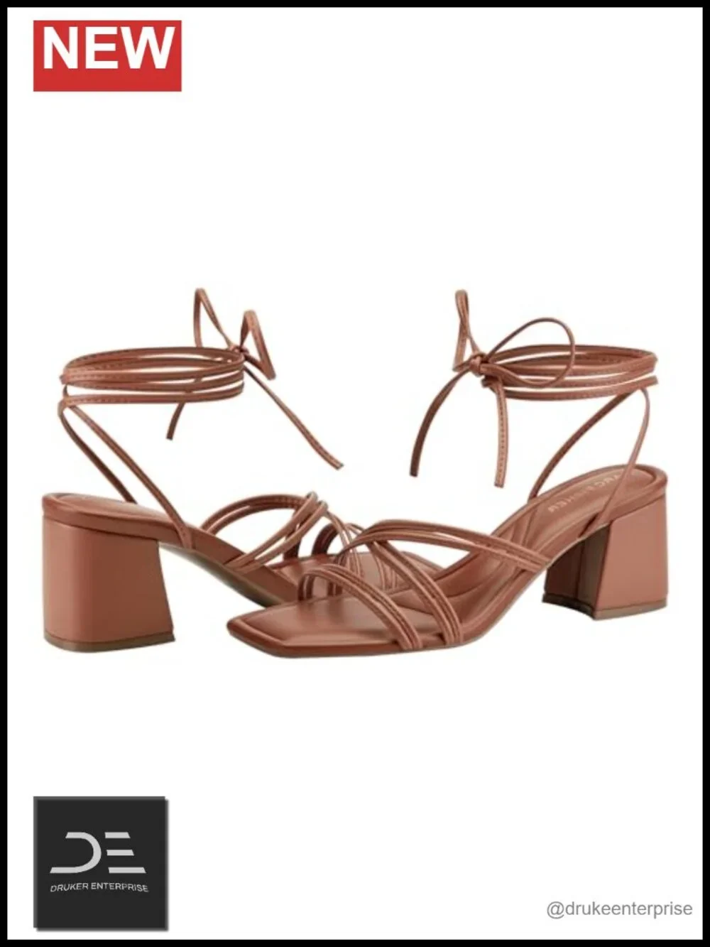 Marc Fisher Gelardi Faux Patent Leather Heeled Sandals 2.44